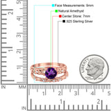 Two Piece Round Natural Stone Bridal Ring