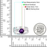 Two Piece Round Natural Stone Bridal Ring