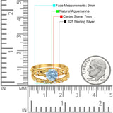 Two Piece Round Natural Stone Bridal Ring
