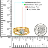 Two Piece Round Natural Stone Bridal Ring