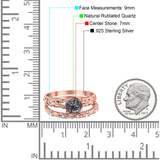 Two Piece Round Natural Stone Bridal Ring