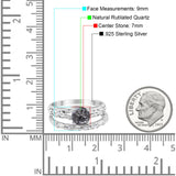 Two Piece Round Natural Stone Bridal Ring