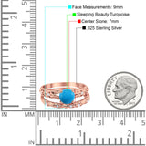 Two Piece Round Natural Stone Bridal Ring