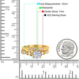 Two Piece Round Natural Stone Filigree Ring