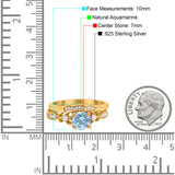Two Piece Round Natural Stone Filigree Ring
