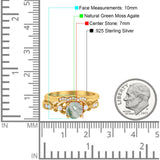 Two Piece Round Natural Stone Filigree Ring