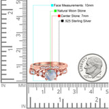 Two Piece Round Natural Stone Filigree Ring