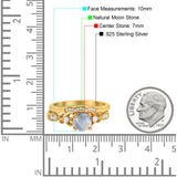 Two Piece Round Natural Stone Filigree Ring