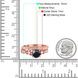 Two Piece Round Natural Stone Filigree Ring