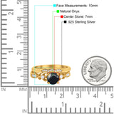 Two Piece Round Natural Stone Filigree Ring