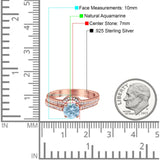 Two Piece Round Natural Stone Bridal Ring