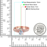 Two Piece Round Natural Stone Bridal Ring