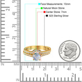 Two Piece Round Natural Stone Bridal Ring