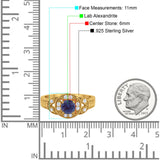 Art Deco Round Natural Stone Leaf Style Ring