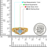 Art Deco Round Natural Stone Leaf Style Ring