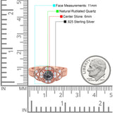 Art Deco Round Natural Stone Leaf Style Ring