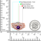 Two Piece Round Natural Stone Bridal Ring