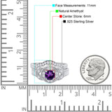Two Piece Round Natural Stone Bridal Ring