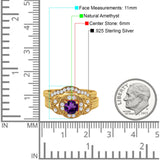 Two Piece Round Natural Stone Bridal Ring
