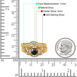 Two Piece Round Natural Stone Bridal Ring