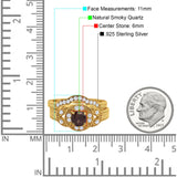 Two Piece Round Natural Stone Bridal Ring