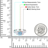 Art Deco Round Natural Stone Three Stone Ring