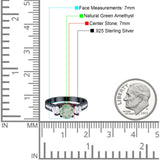 Art Deco Round Natural Stone Three Stone Ring