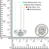 Art Deco Round Natural Stone Three Stone Ring