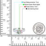 Art Deco Round Natural Stone Three Stone Ring