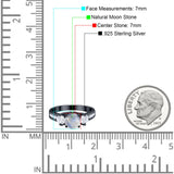 Art Deco Round Natural Stone Three Stone Ring