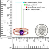 Pear Teardrop Natural Stone Three Piece Ring