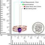 Three Piece Pear Teardrop Natural Stone Ring