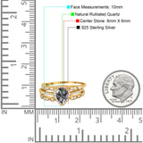 Three Piece Pear Teardrop Natural Stone Ring