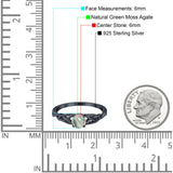 Vintage Style Round Natural Stone Trinity Ring