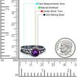 Three Piece Round Natural Stone Bridal Ring
