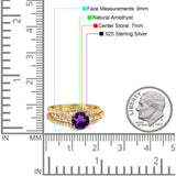 Three Piece Round Natural Stone Bridal Ring
