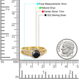Three Piece Round Natural Stone Bridal Ring