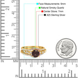 Three Piece Round Natural Stone Bridal Ring