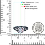 Vintage Style Round Natural Stone Flower Ring