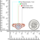 Vintage Style Round Natural Stone Flower Ring