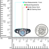 Vintage Style Round Natural Stone Flower Ring