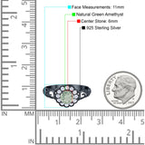 Vintage Style Round Natural Stone Flower Ring