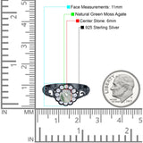 Vintage Style Round Natural Stone Flower Ring