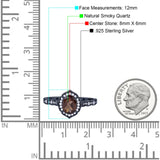 Vintage Style Oval Natural Stone Floral Ring