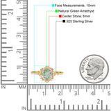 Art Deco Round Natural Stone Floral Ring