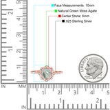 Art Deco Round Natural Stone Floral Ring