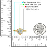 Art Deco Round Natural Stone Floral Ring