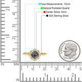 Art Deco Round Natural Stone Floral Ring