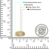 Two Piece Round Natural Stone Bridal Ring