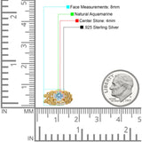 Two Piece Round Natural Stone Bridal Ring